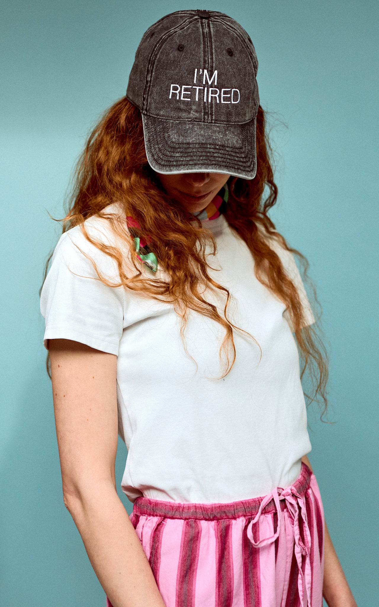 I'm Retired Unisex Washed Cap in Black