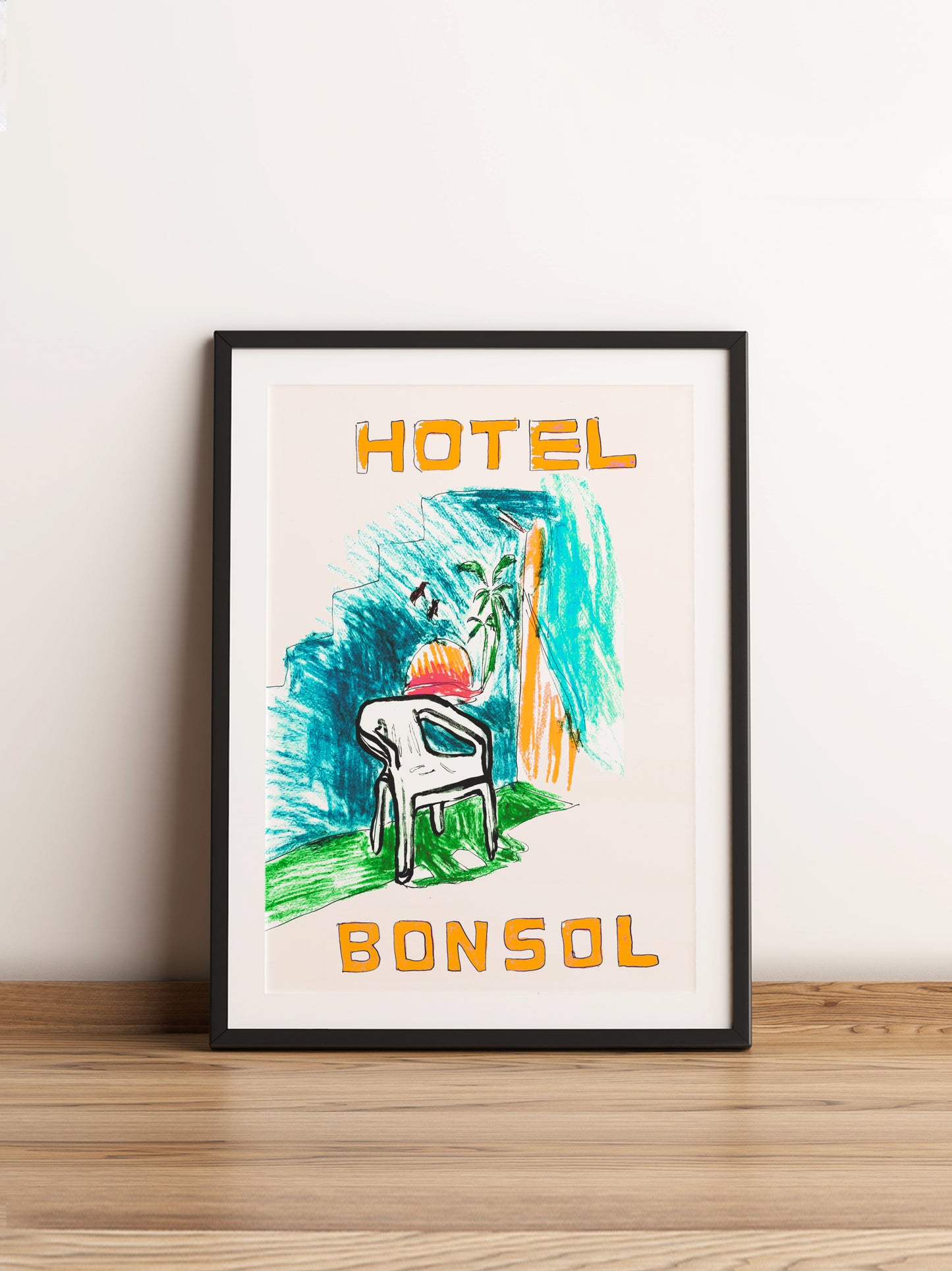 A beach chair. A3 Artwork. Unframed
