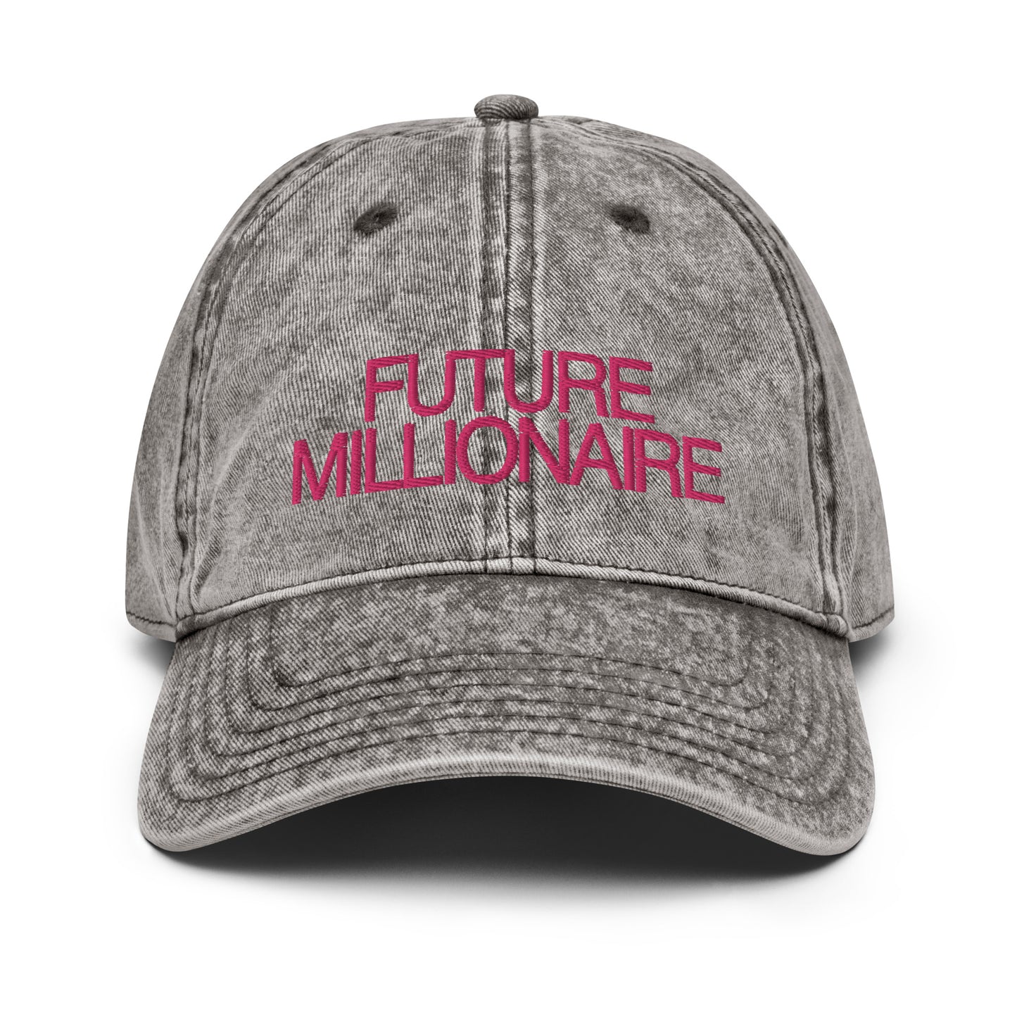 Future Millionaire Embroidered Washed Pink Unisex Cap