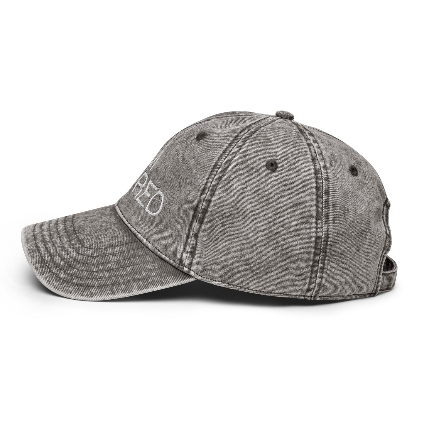 I'm Retired Embroidered Slogan Washed Cotton Cap in Light Grey