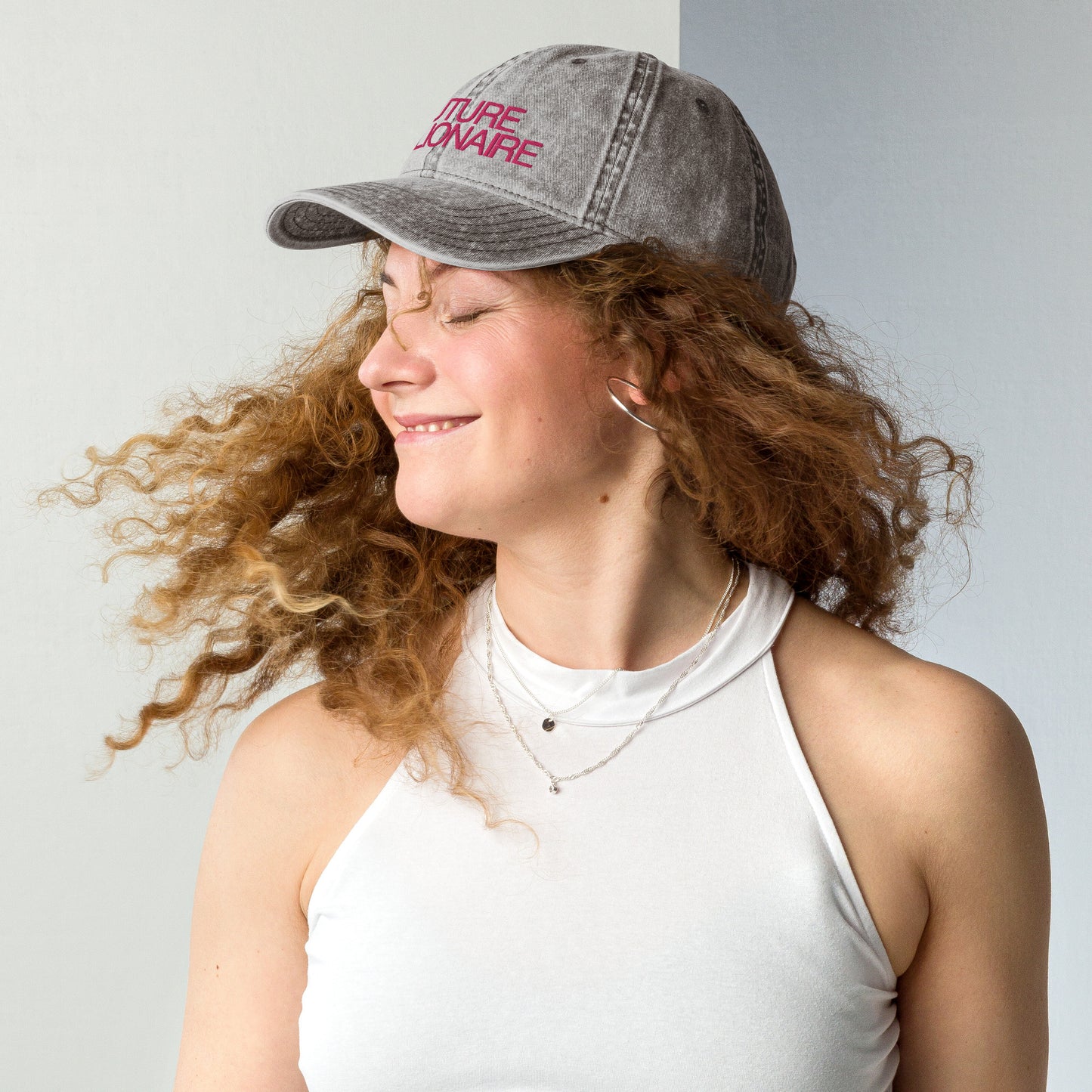 Future Millionaire Embroidered Washed Pink Unisex Cap