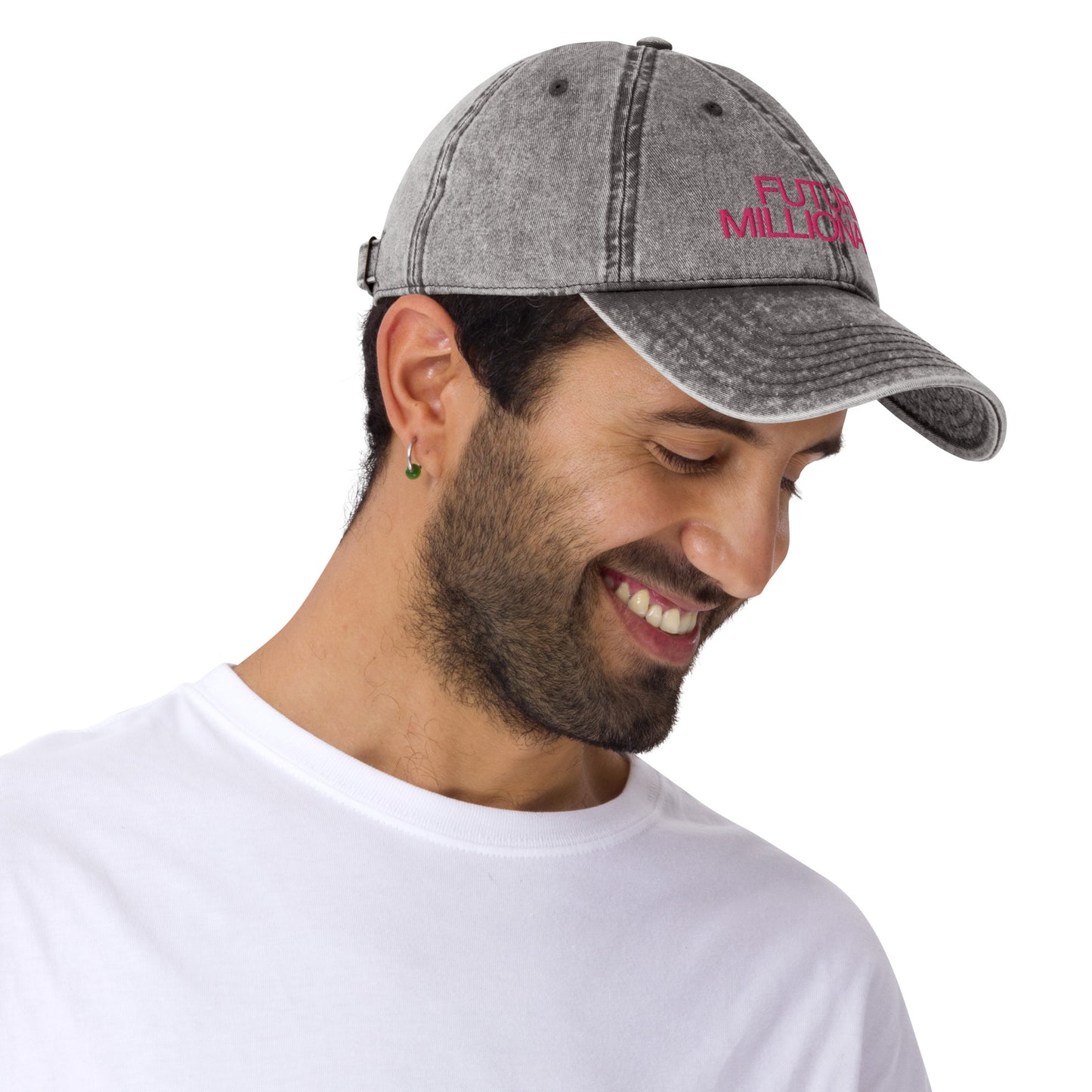 Future Millionaire Embroidered Washed Pink Unisex Cap