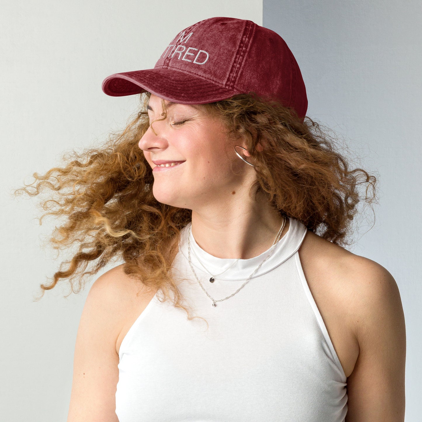 I'm Retired Embroidered Unisex Cap in Burgundy