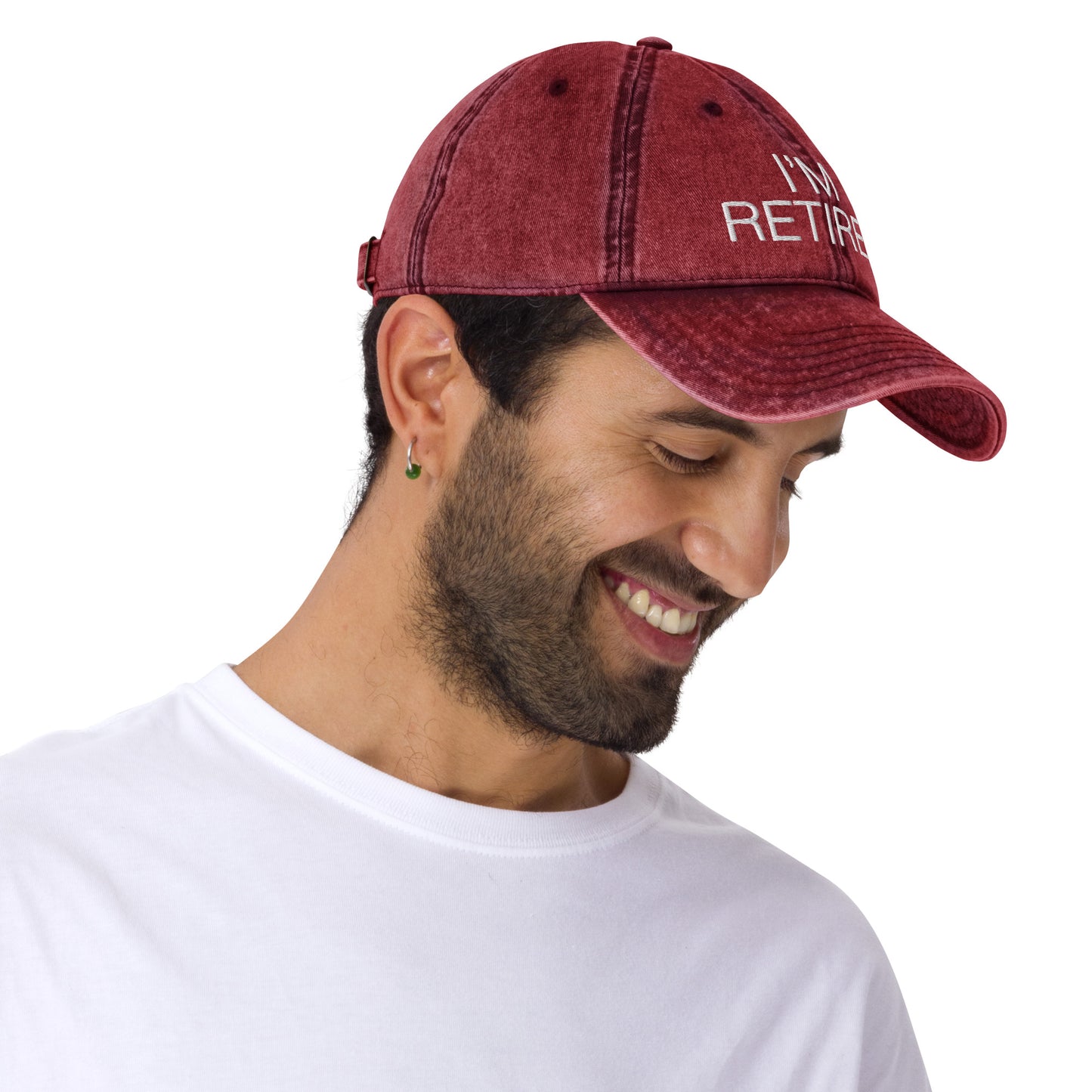 I'm Retired Embroidered Unisex Cap in Burgundy