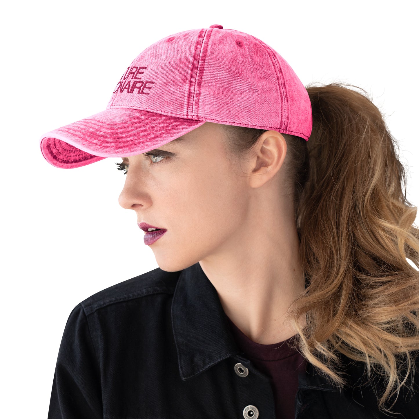 Future Millionaire Embroidered Washed Pink Unisex Cap