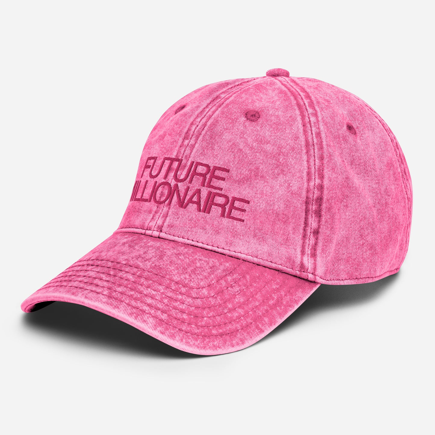 Future Millionaire Embroidered Washed Pink Unisex Cap