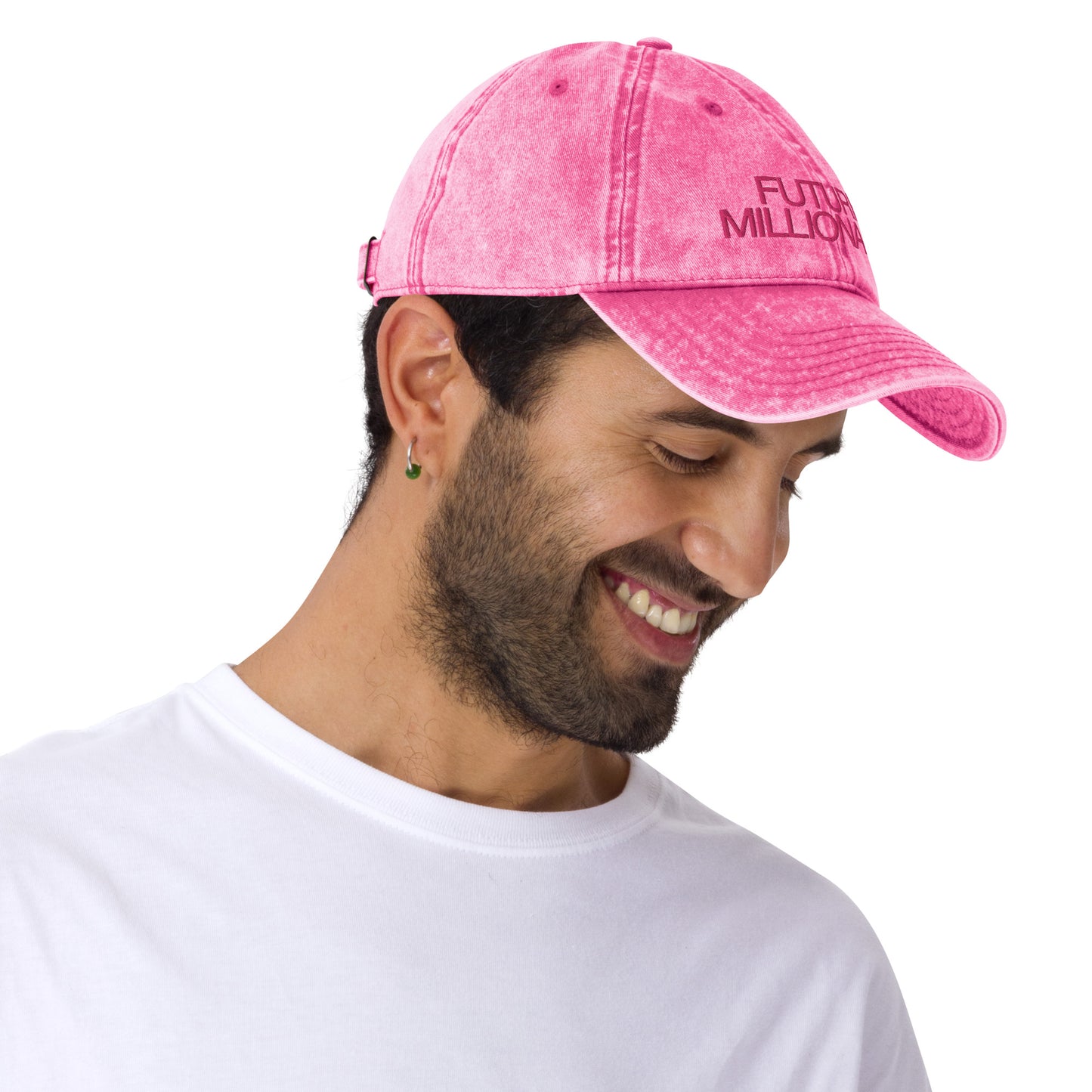 Future Millionaire Embroidered Washed Pink Unisex Cap