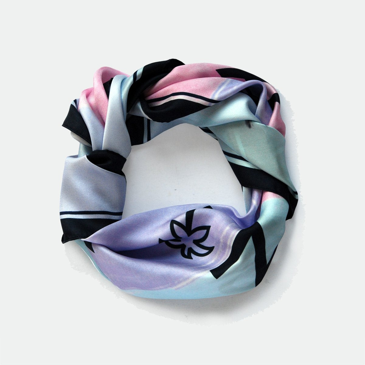 La Vie Un Paradis Satin Silk Slogan Scarf