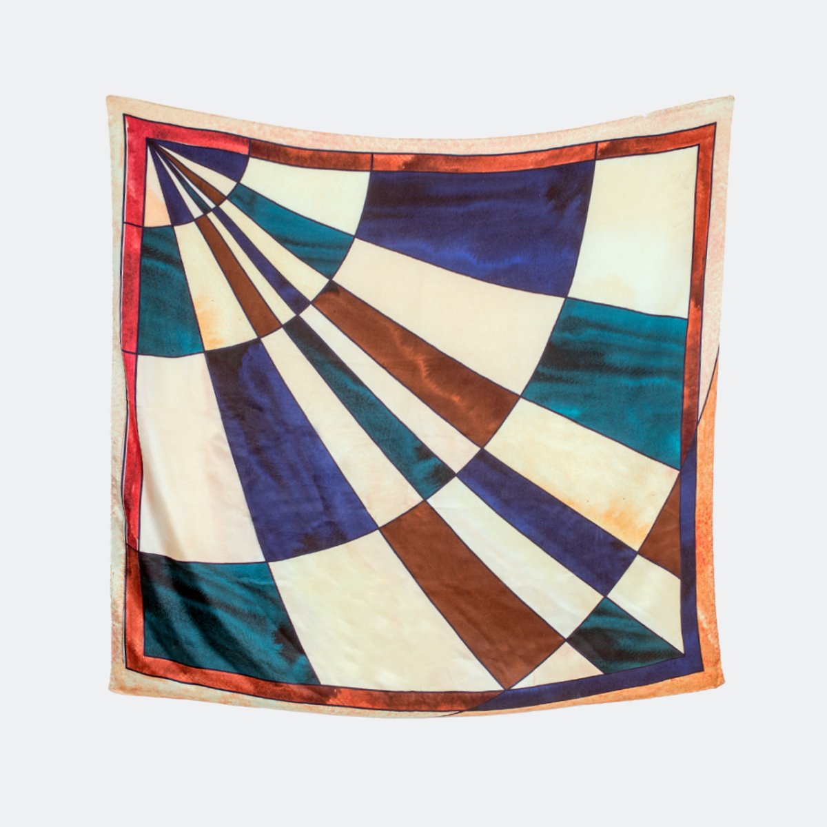 Sonia. Satin Silk Geo Square Scarf
