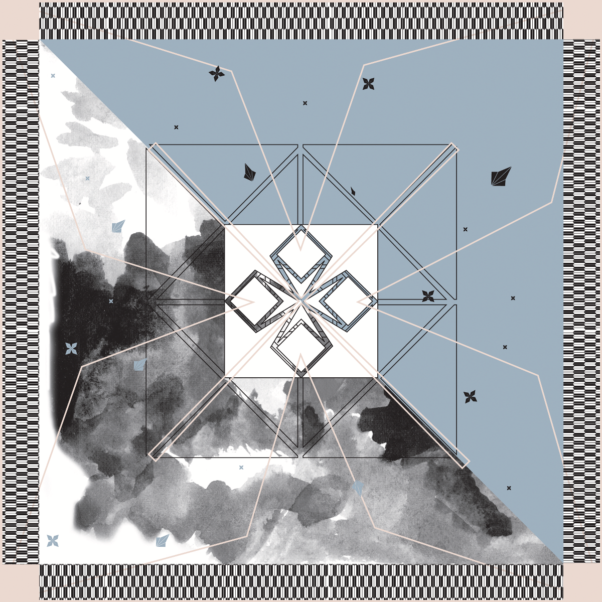 Abstract Bandana in Baby Blue