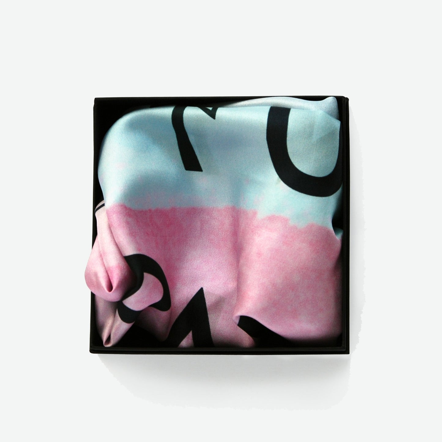La Vie Un Paradis Satin Silk Slogan Scarf