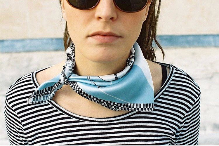 Abstract Bandana in Baby Blue