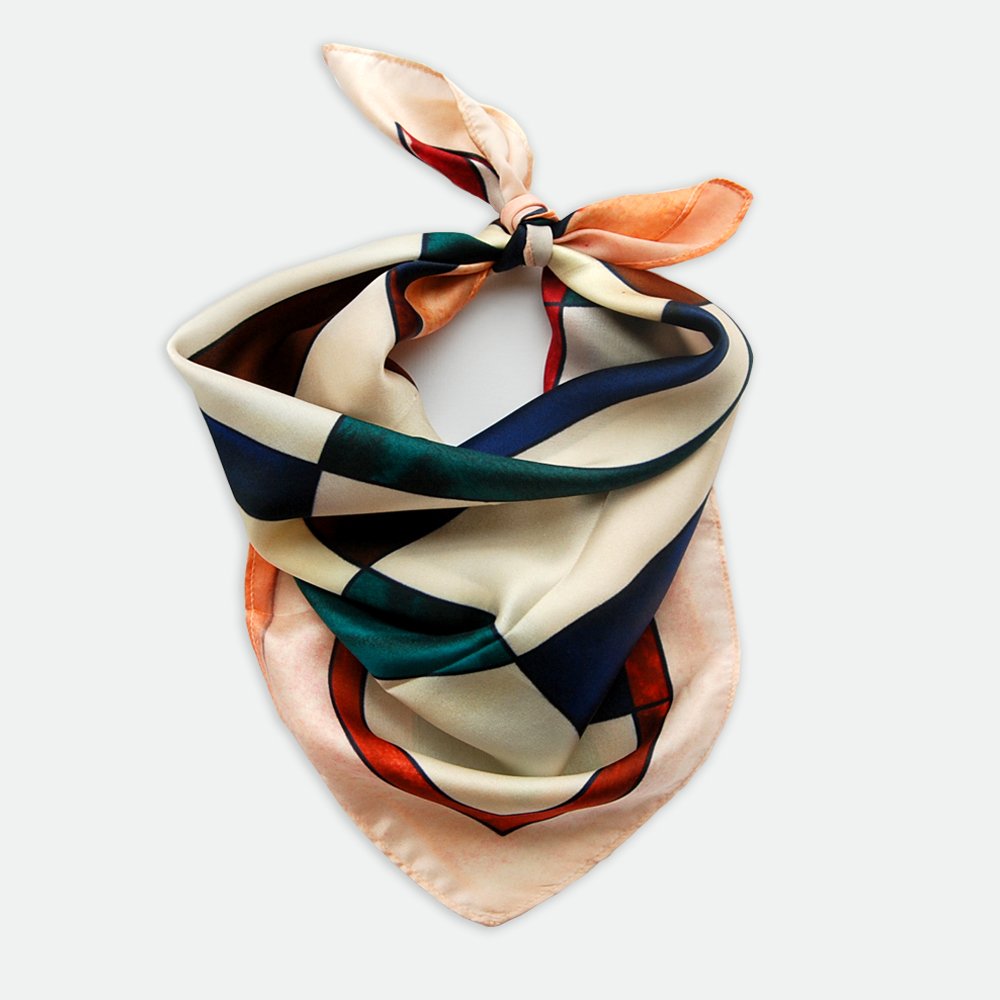 Sonia. Geo Satin Silk Bandana