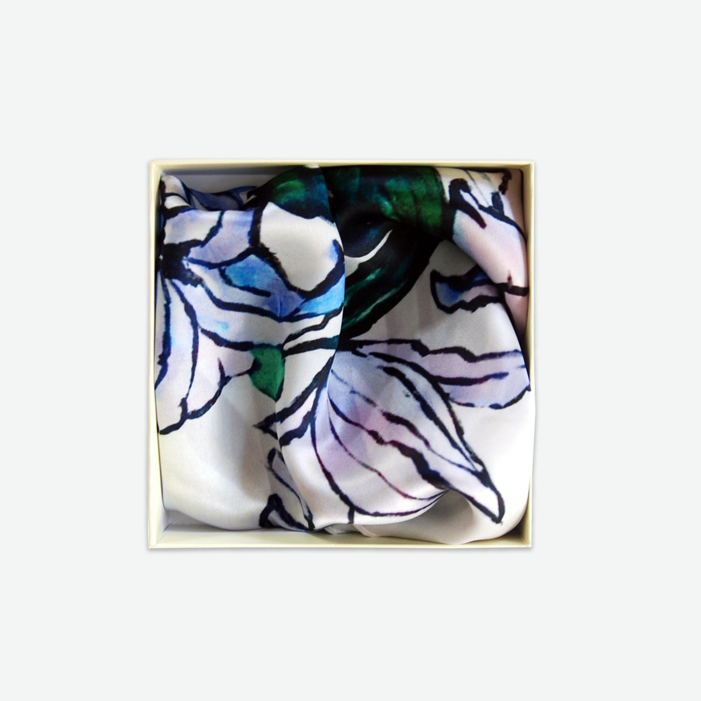 Painted Lilies. Satin Silk Bandana Made to Order