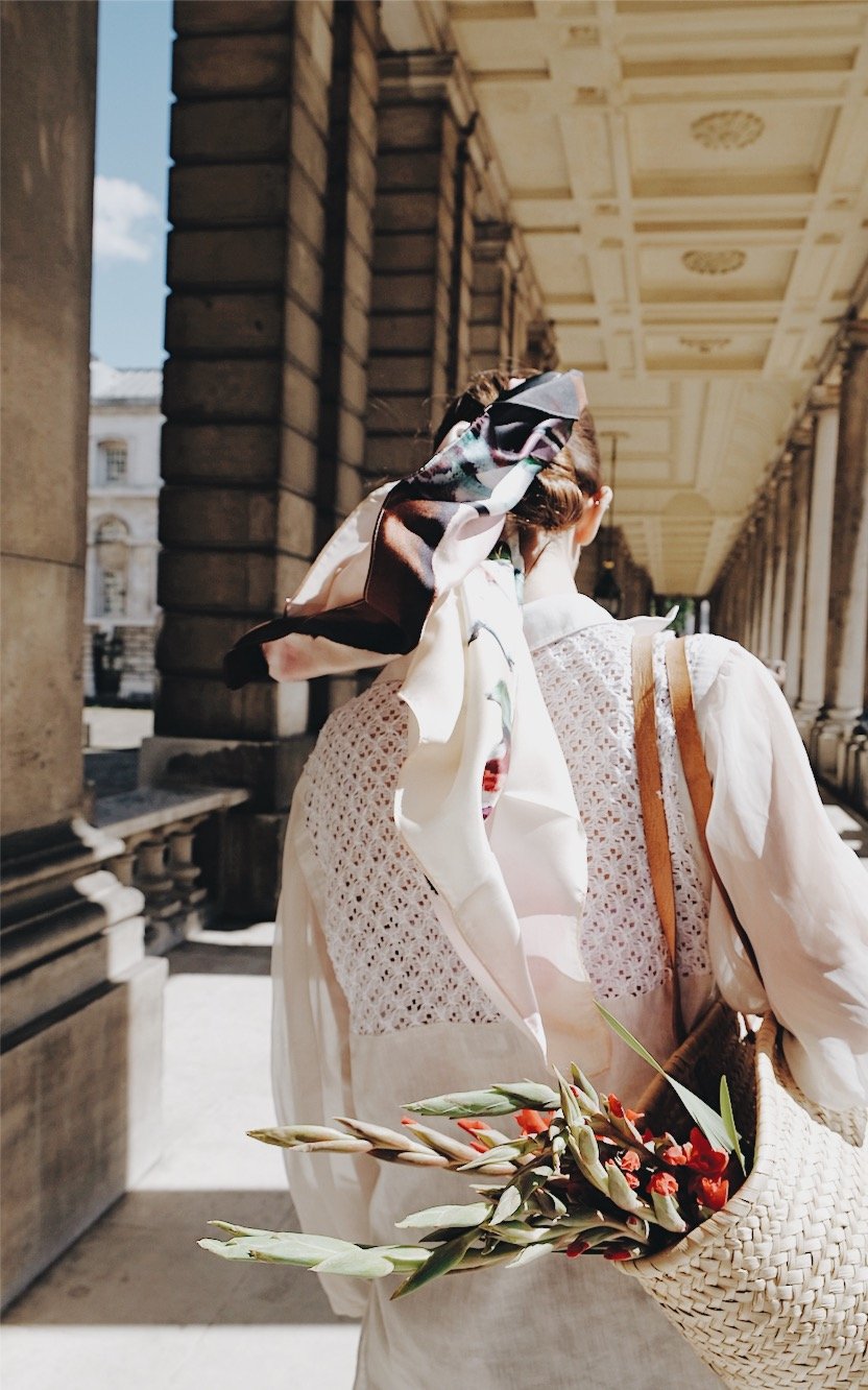 Peonies Satin Silk Scarf