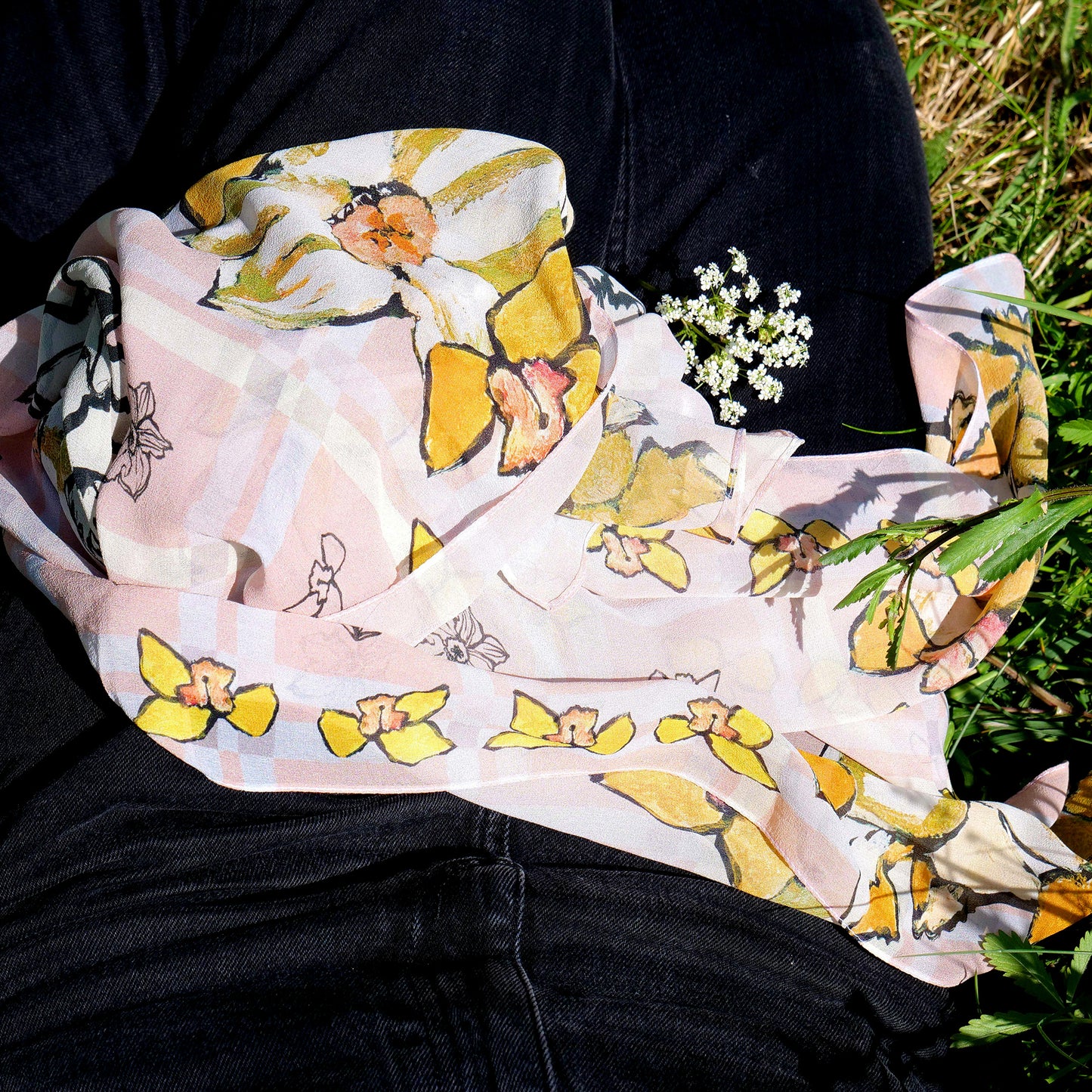 Daffodil Silk Georgette Square Scarf