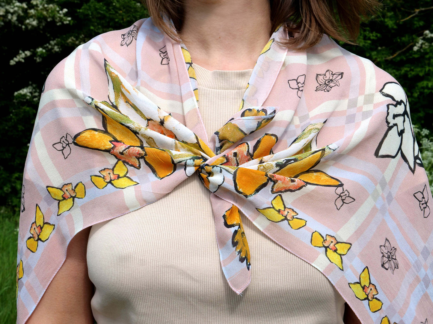 Daffodil Silk Georgette Square Scarf