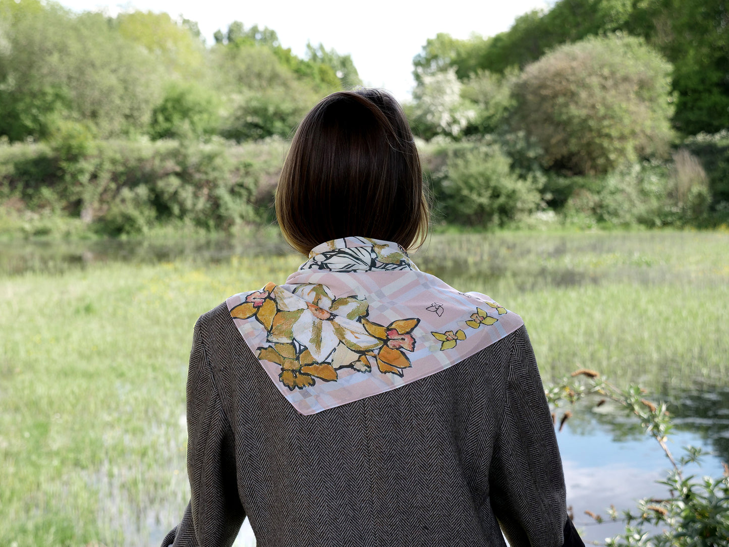 Daffodil Silk Georgette Square Scarf
