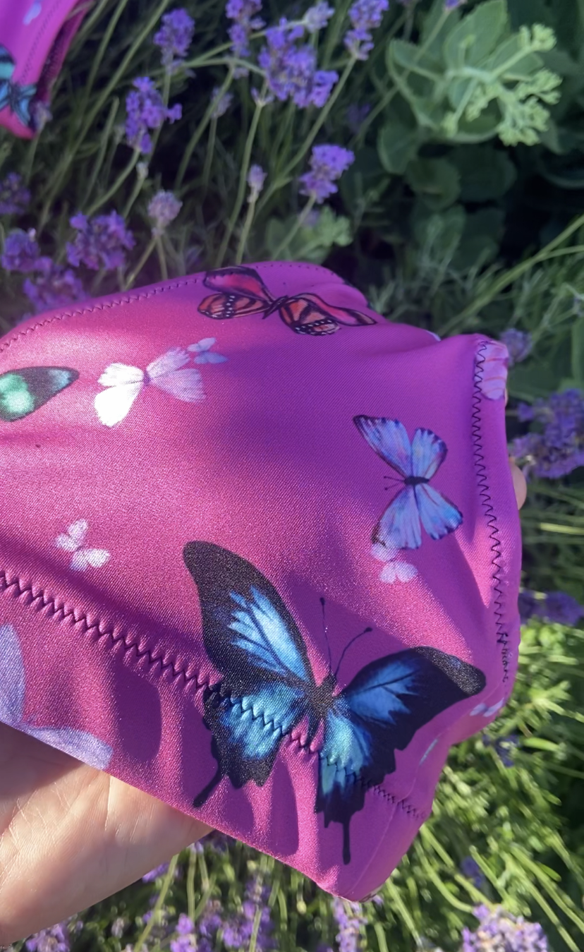 Butterflies Print Recycled High Waisted Bikini