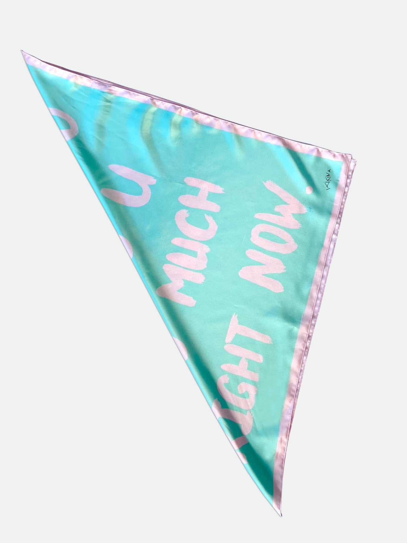 I want to Kiss U Painted Slogan Natural Satin Silk Bandana