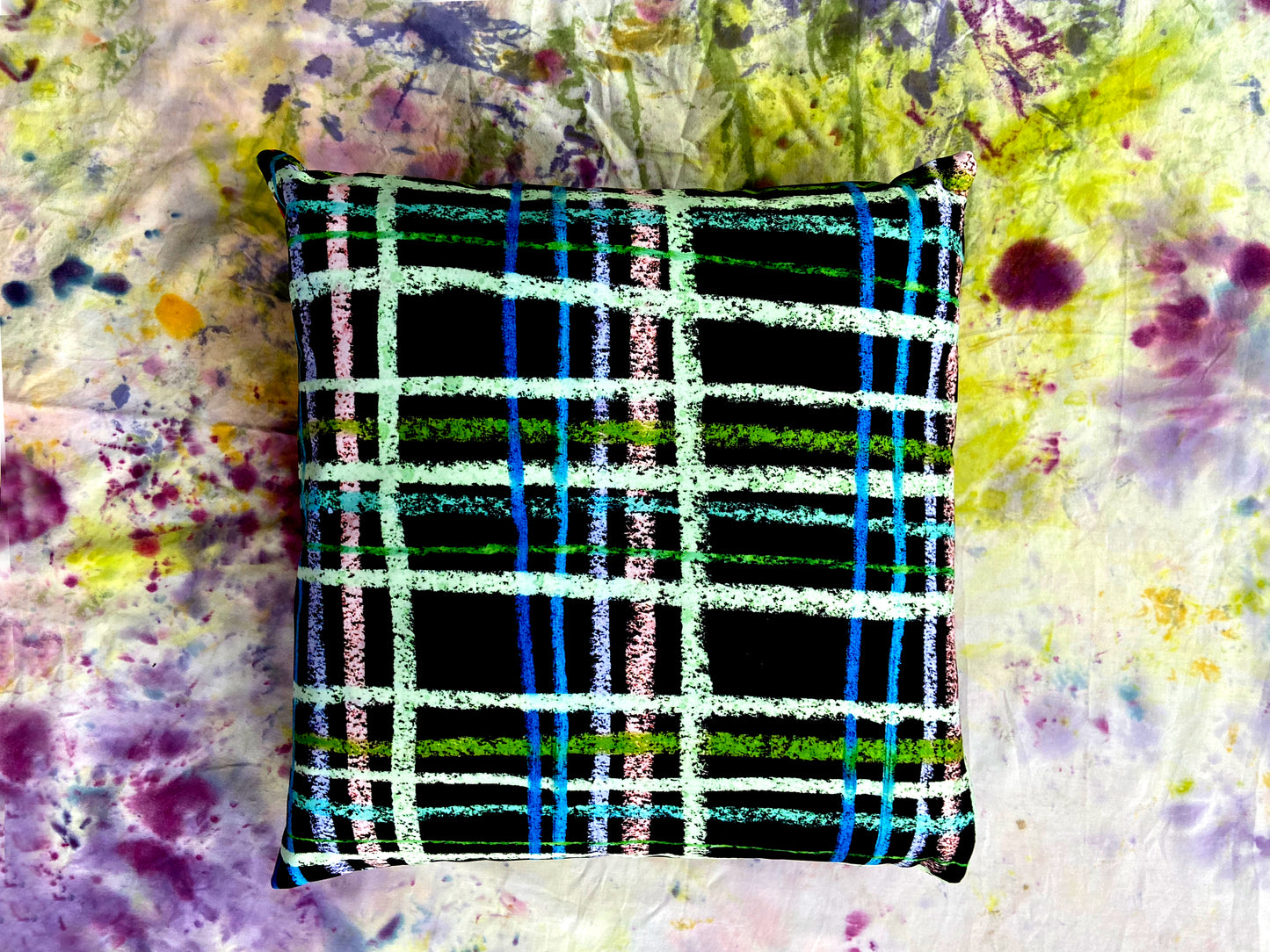 Pastel Grid Reversible Cushion