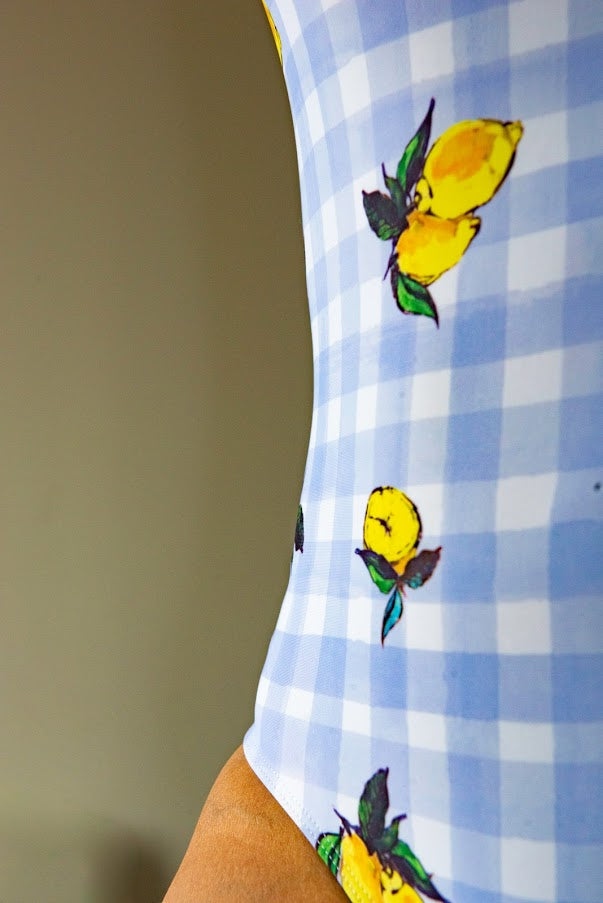Lemon Print One-Piece Swimsuit