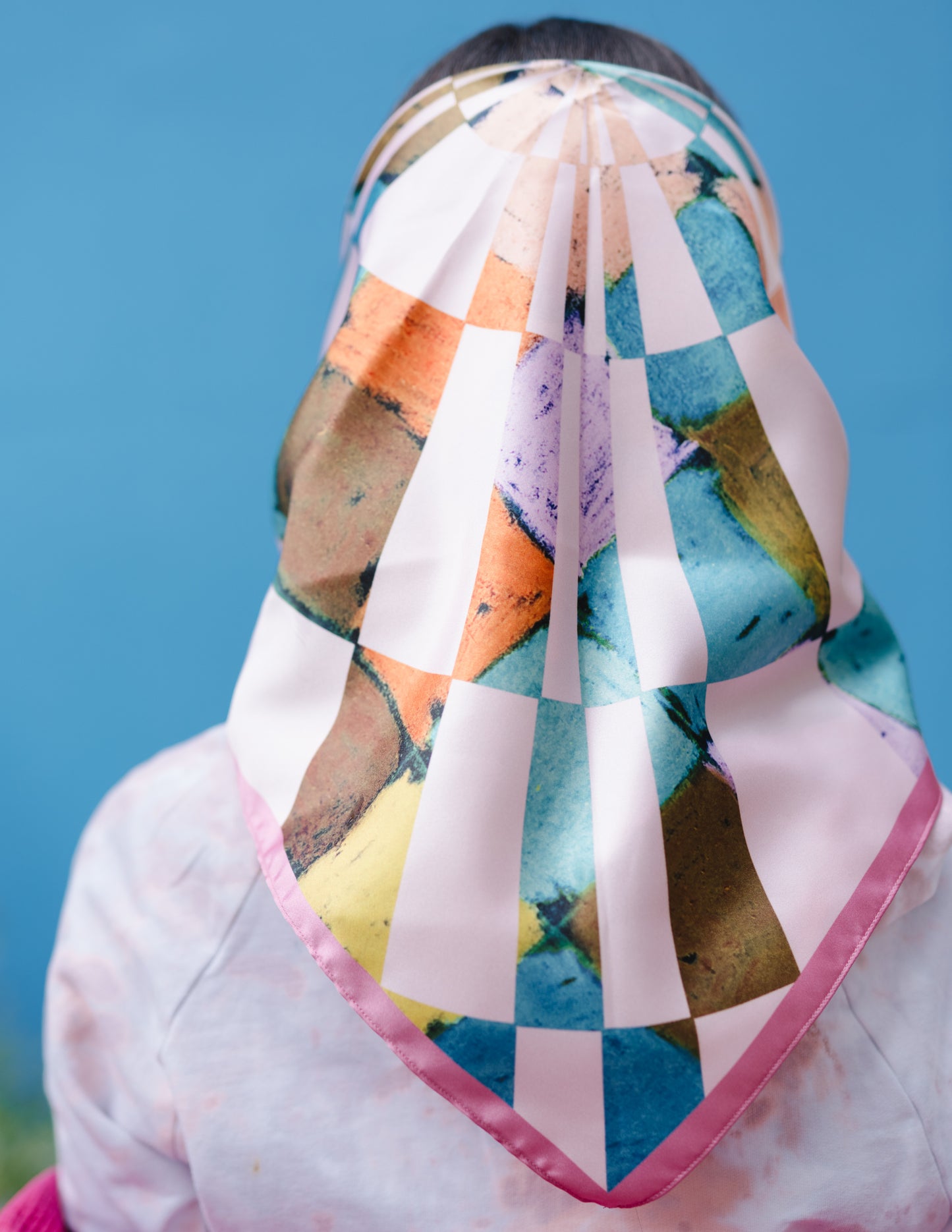 Sonia. Satin Neckerchief in Pastels