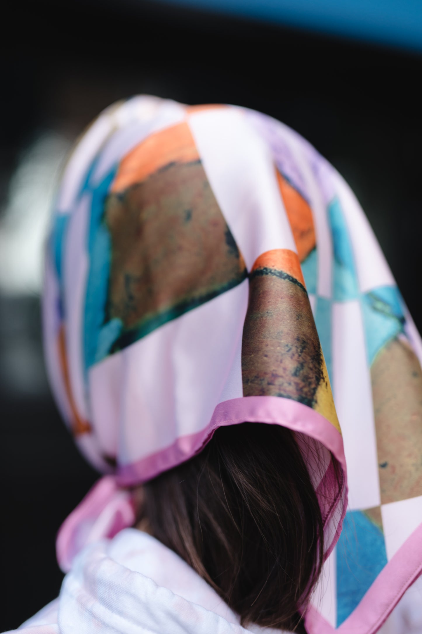 Sonia. Satin Neckerchief in Pastels