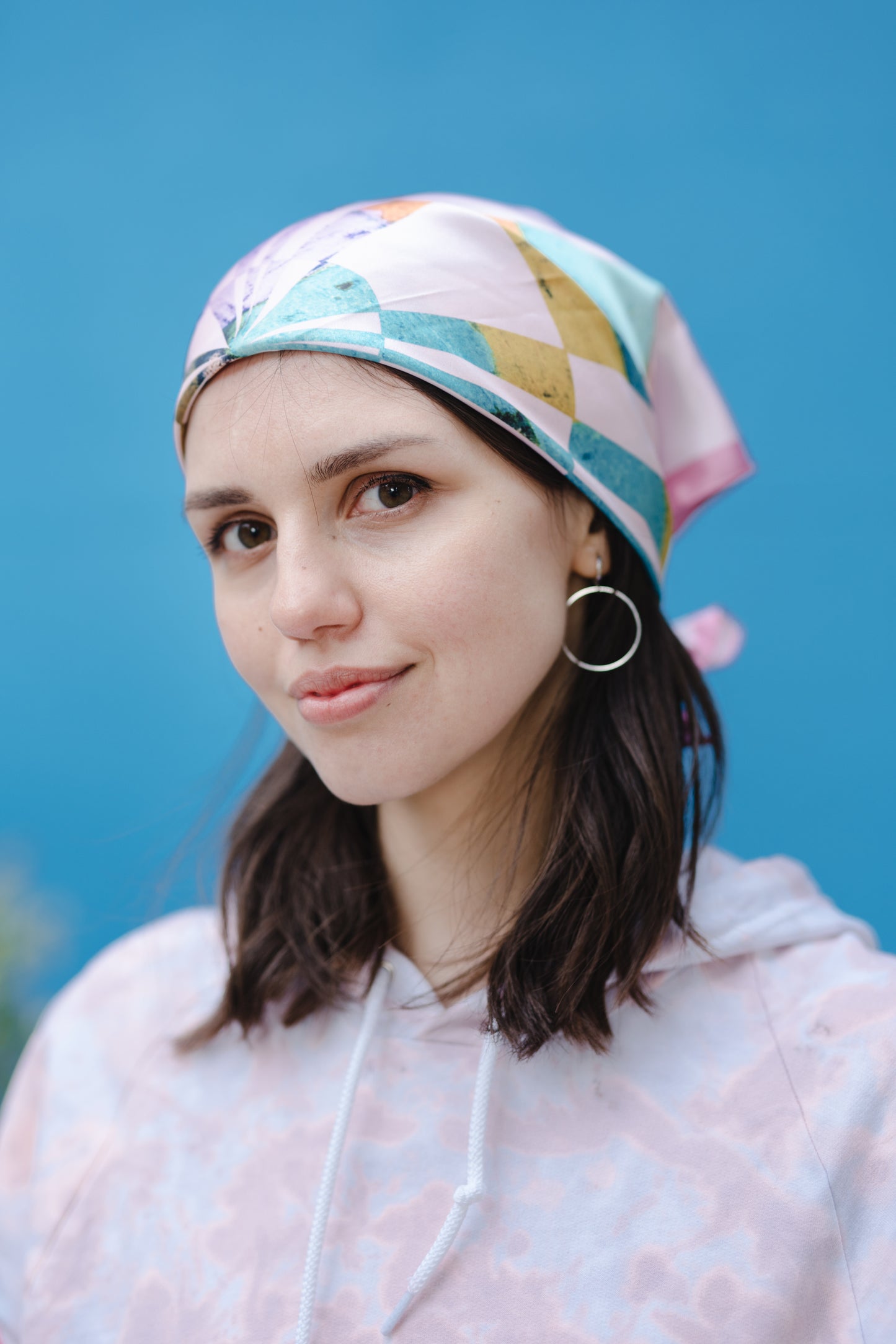 Sonia. Satin Neckerchief in Pastels