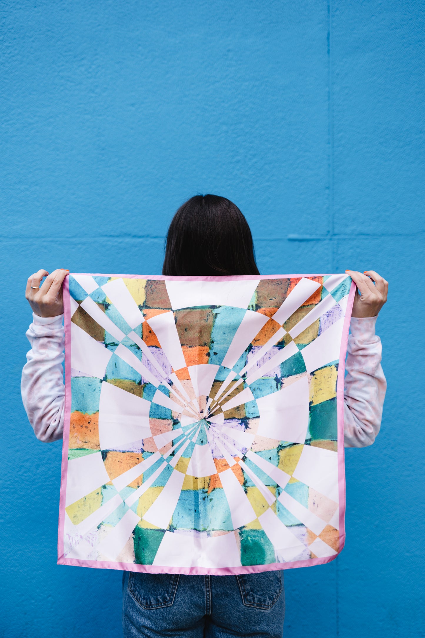 Sonia. Satin Neckerchief in Pastels