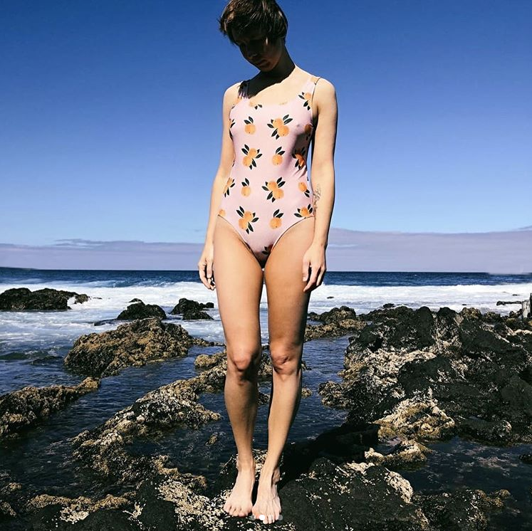 Orange Swimsuit in Peachy Pink