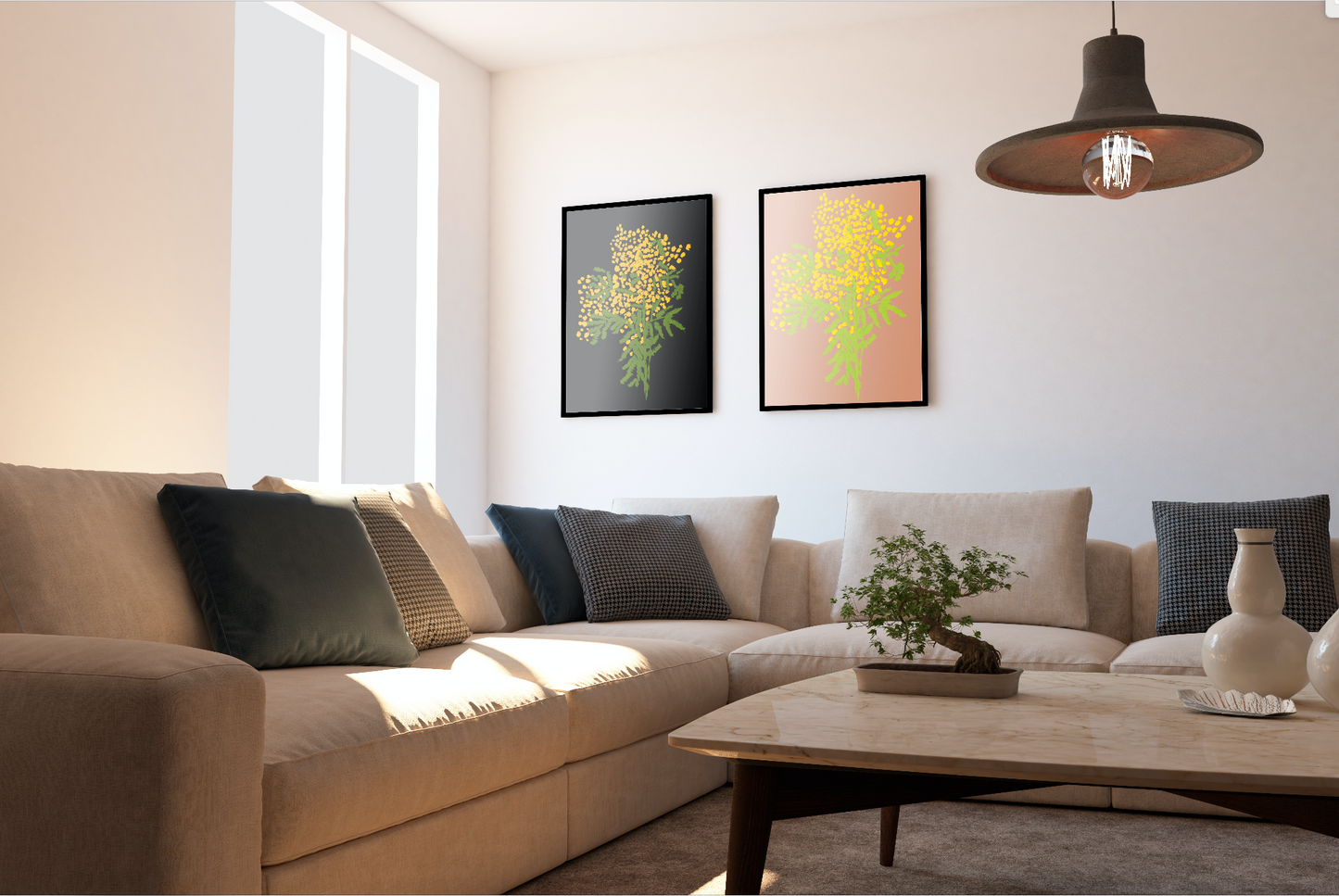 Mimosa Painted Graphic. A3 Artwork