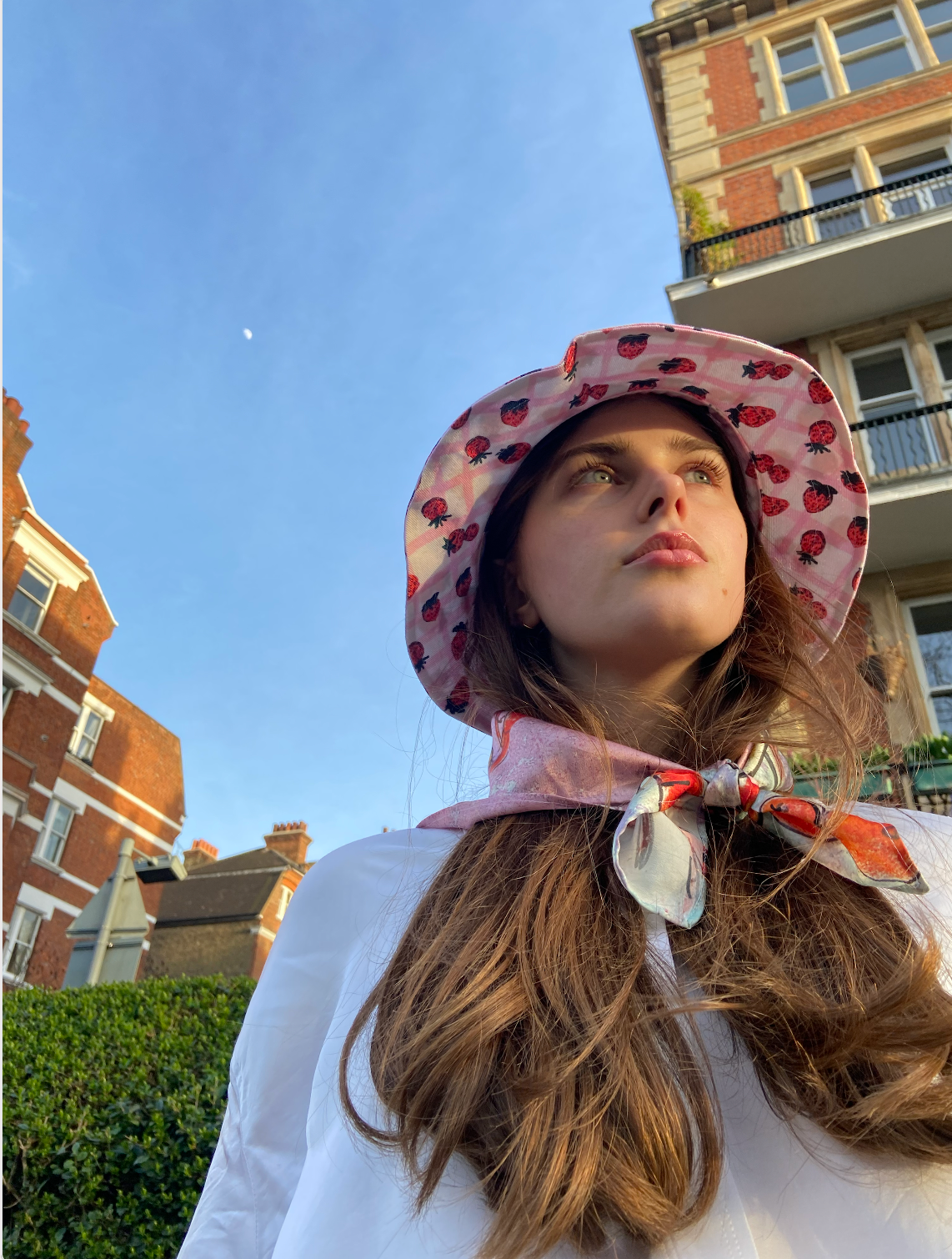 Strawberry Print Unisex Denim Bucket Hat