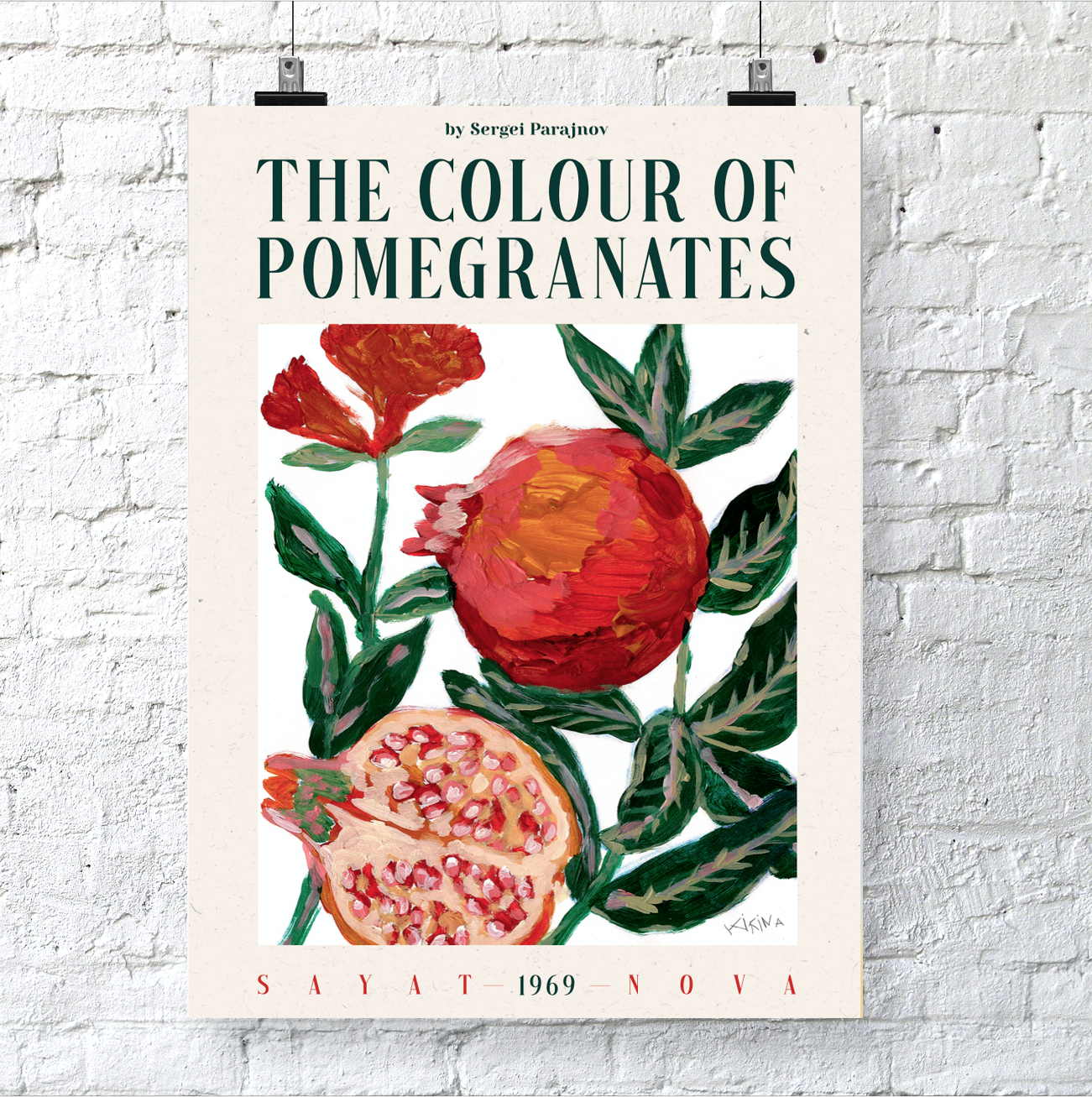 The Colour of Pomegranate. Sayat-Nova A3 Artwork
