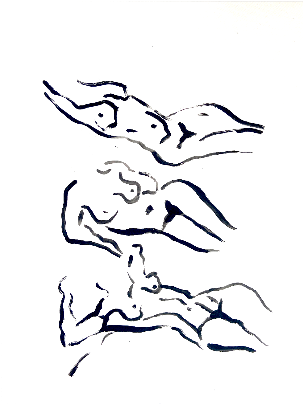 Nudes. Painted Giclee Print Unframed