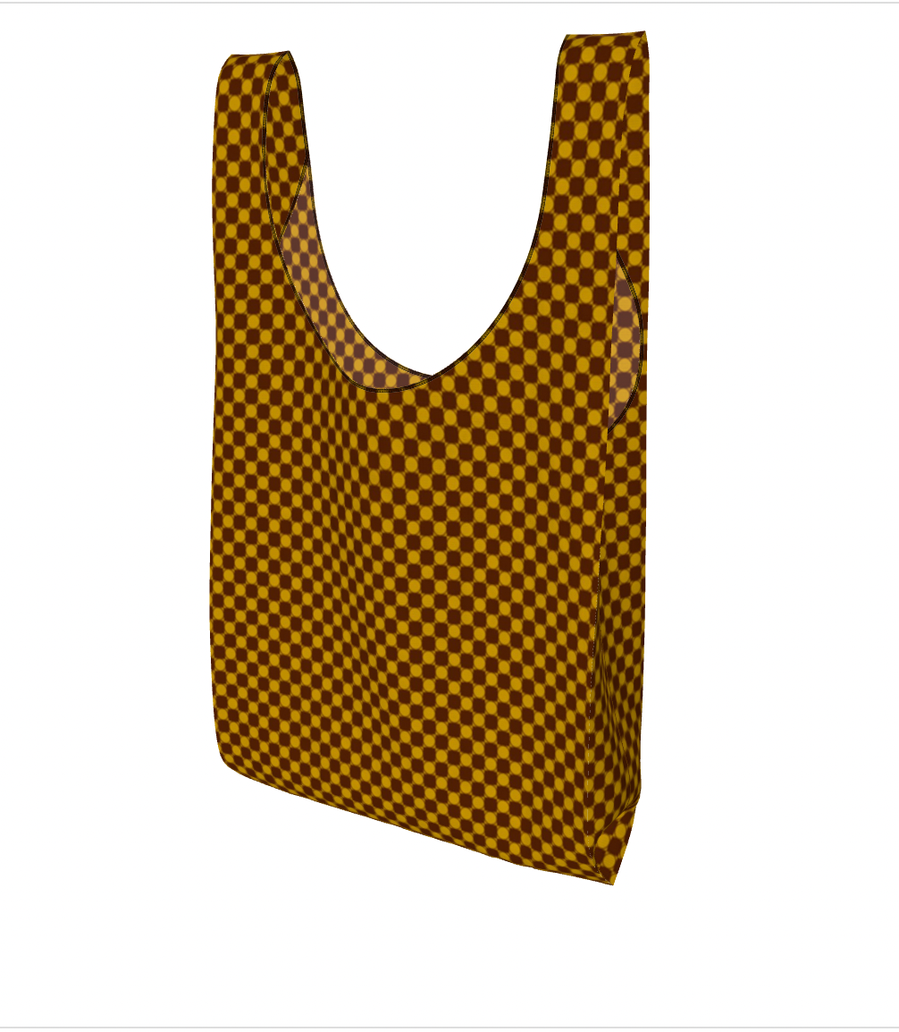 Checkered Parachute Print Shopper Bag