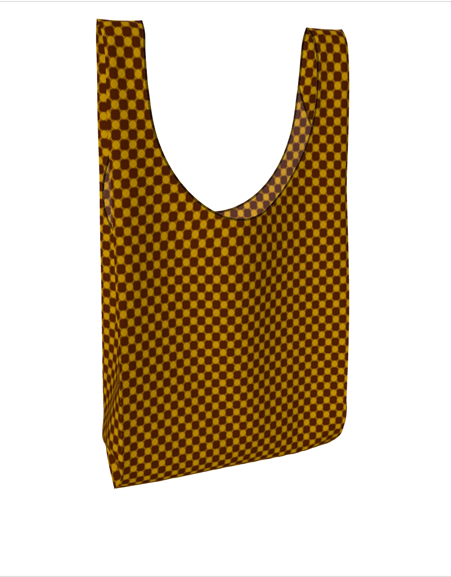 Checkered Parachute Print Shopper Bag