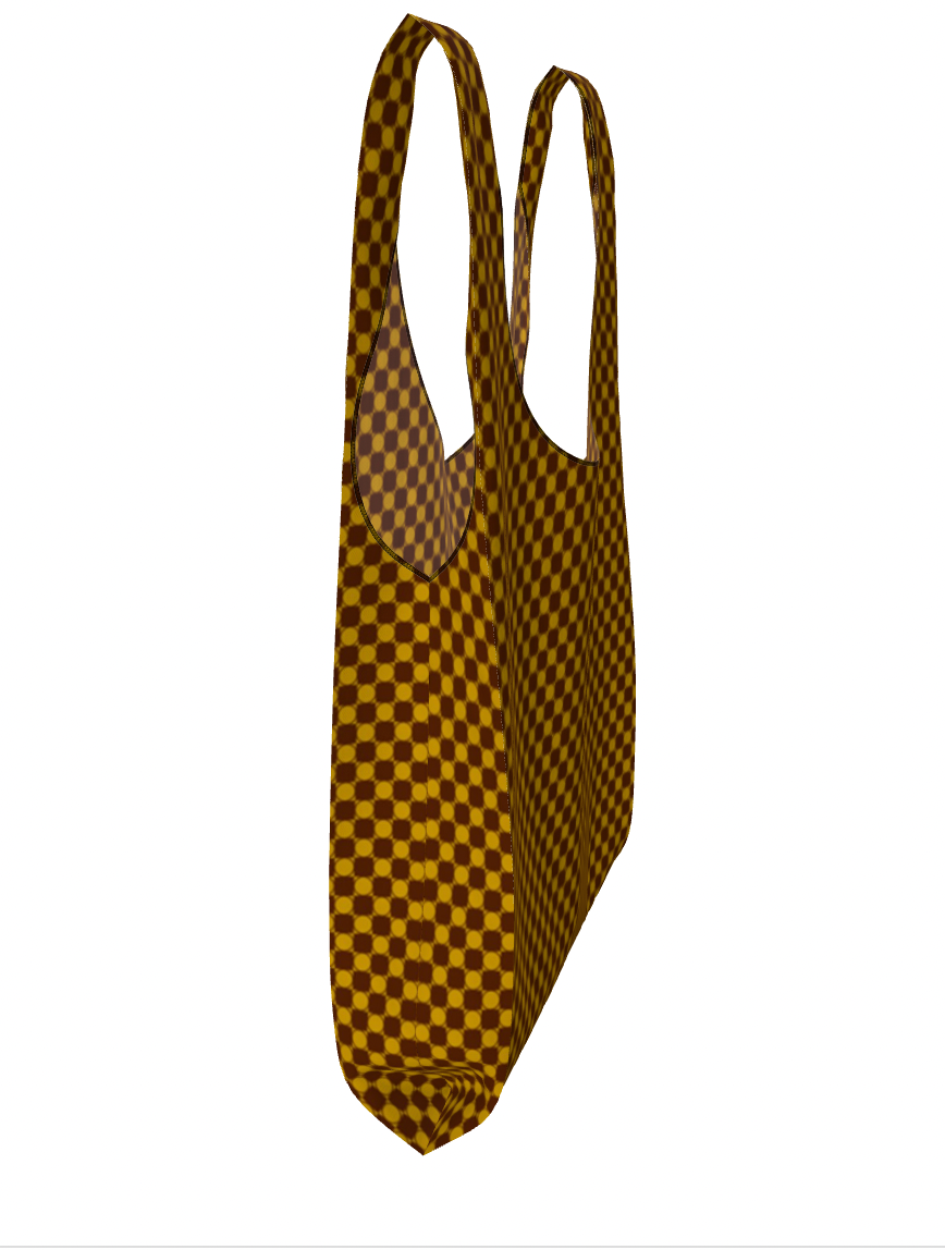 Checkered Parachute Print Shopper Bag