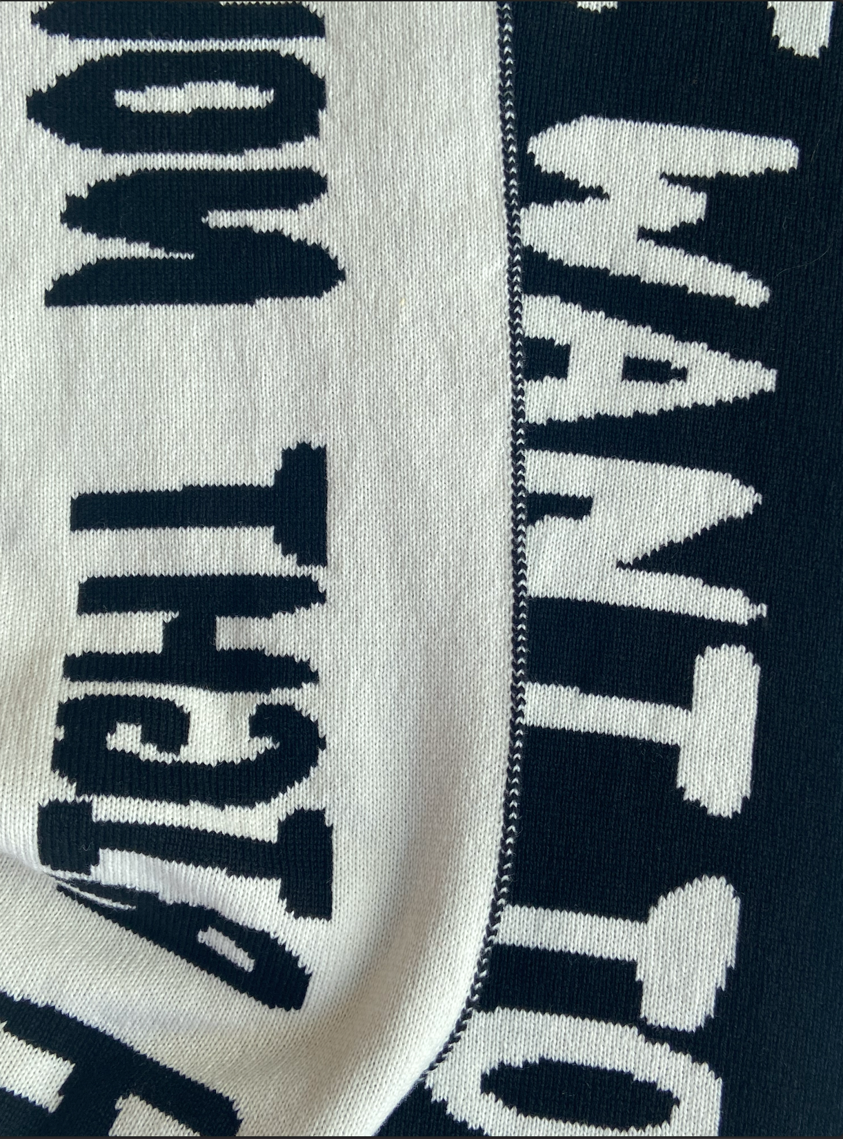 Kiss Slogan Wool and Cashmere Scarf