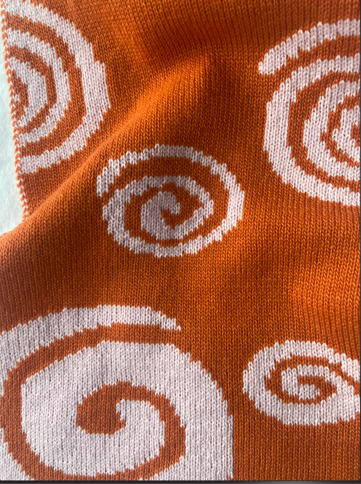 Louise Spiral Wool and Cashmere Scarf in Orange and Pink
