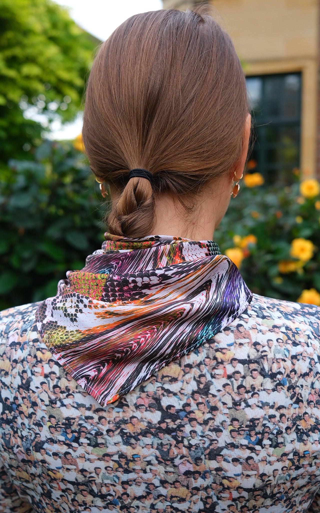 Trippy Snake Print Real Satin Silk Bandana