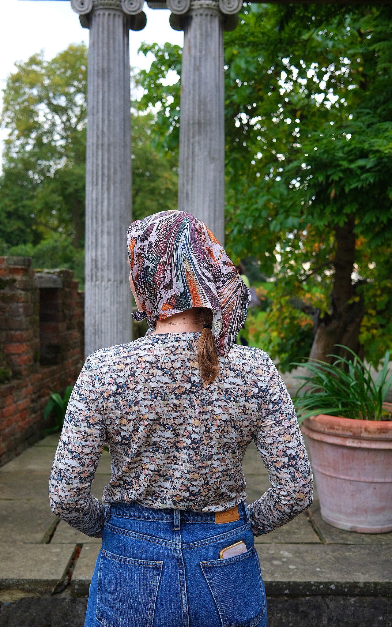 Trippy Snake Print Real Satin Silk Bandana