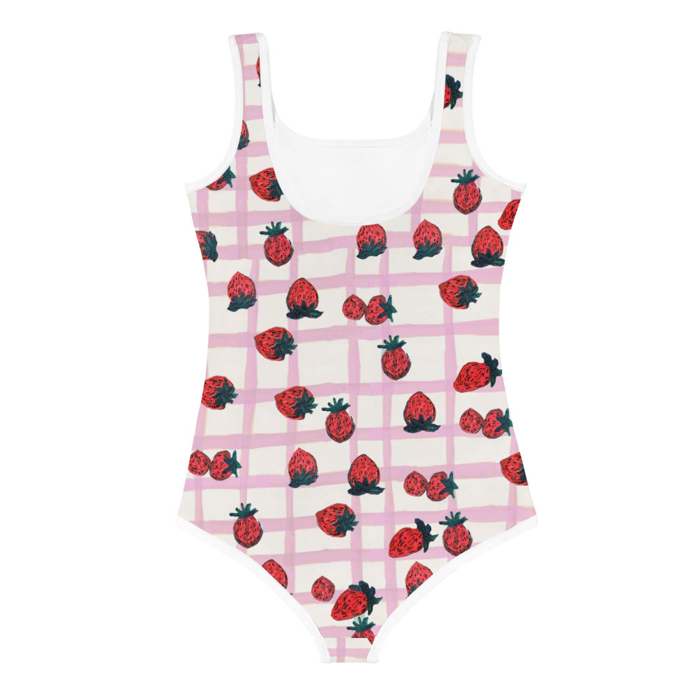Strawberry Printed All-Over Print Kids Swimsuit