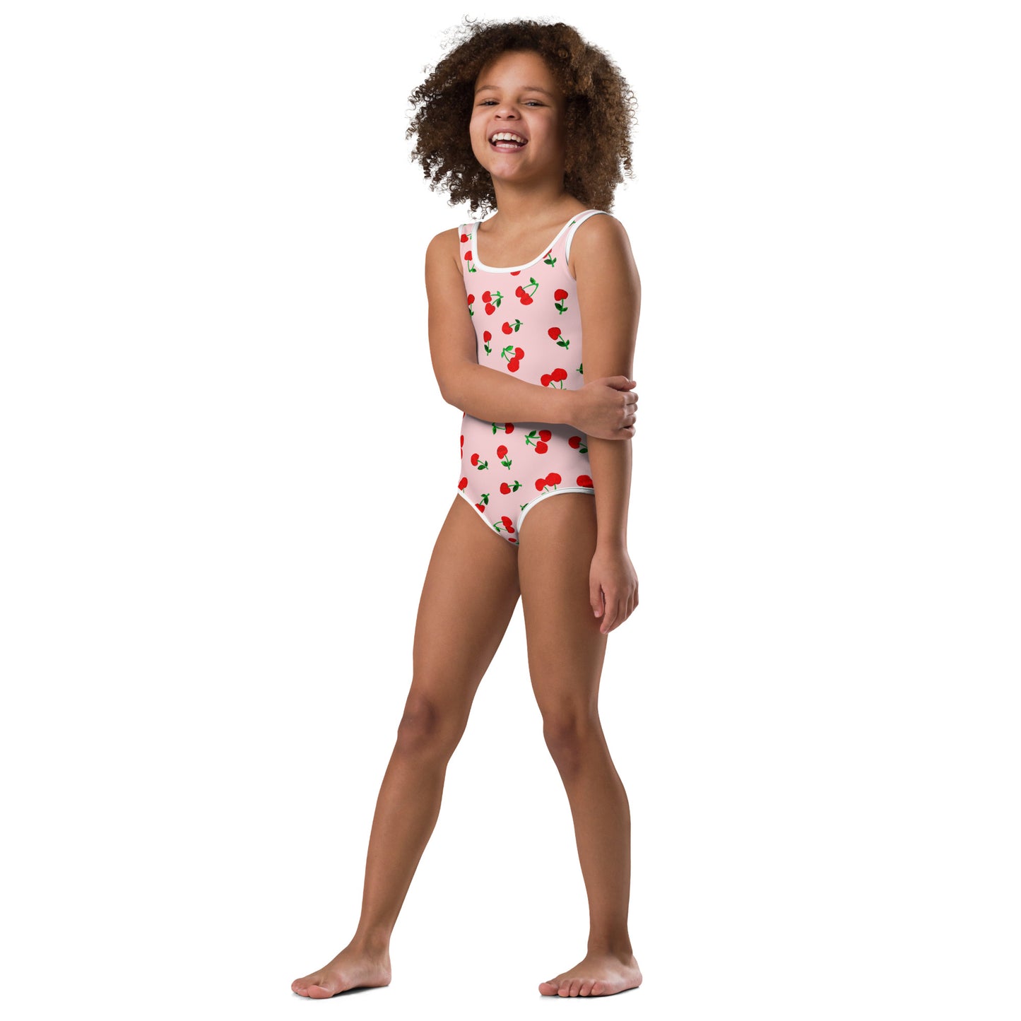 Printed Cherry All-Over Print Kids Swimsuit