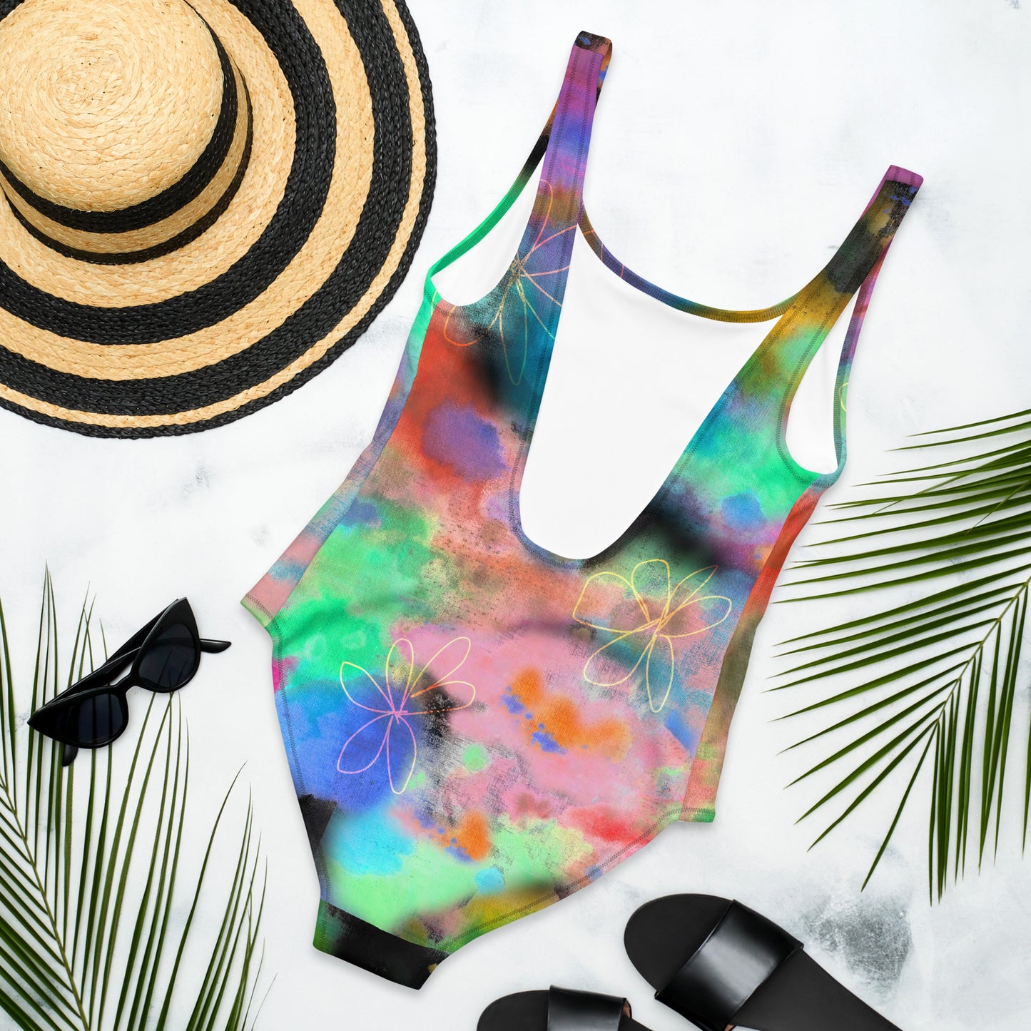 Tie Dye Printed One-Piece Swimsuit