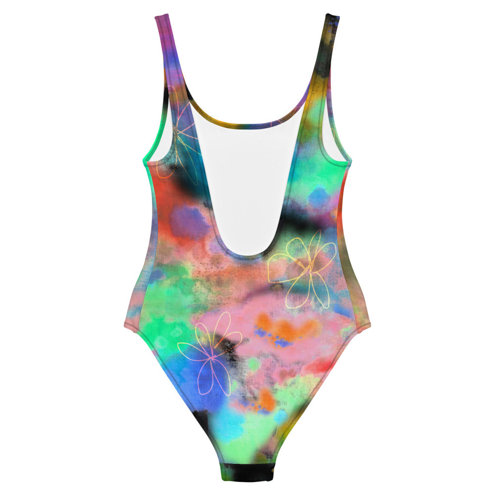 Tie Dye Printed One-Piece Swimsuit