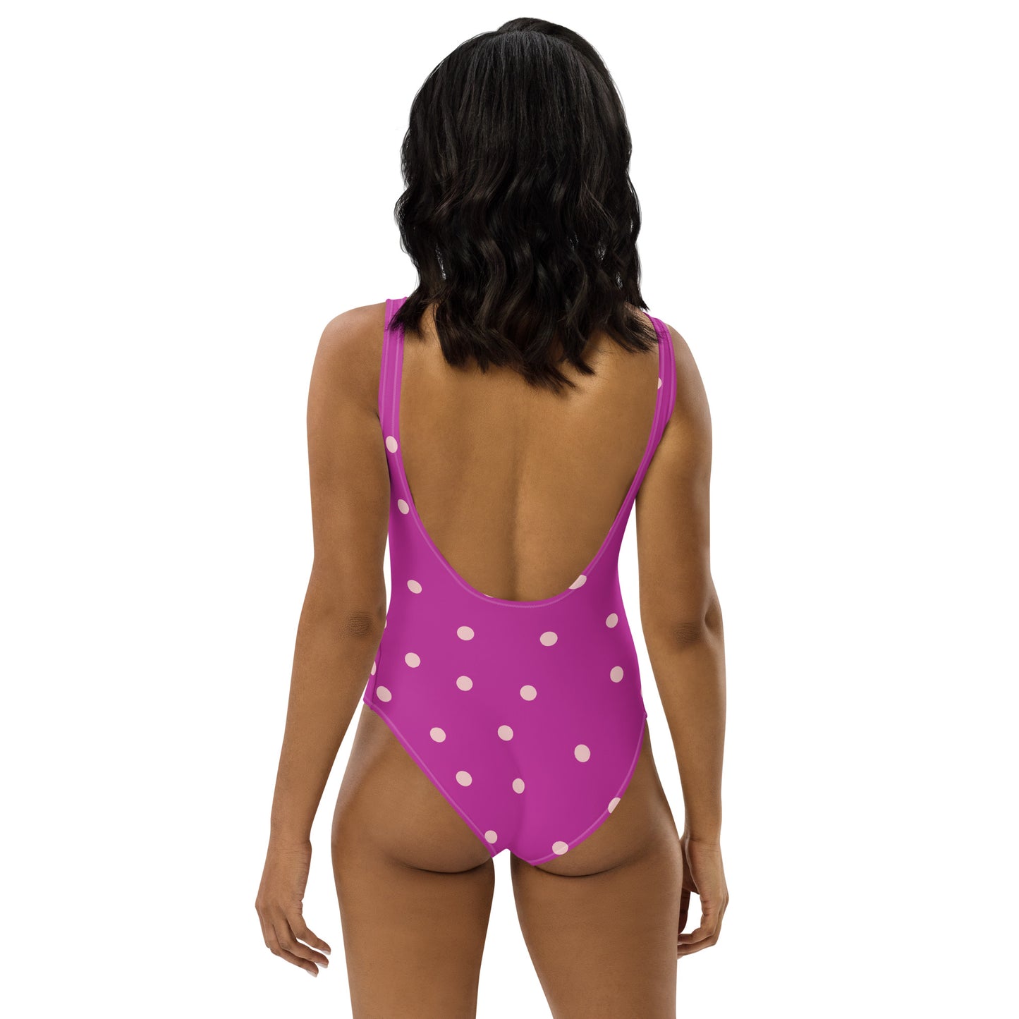 Dot One-Piece Swimsuit in Purple