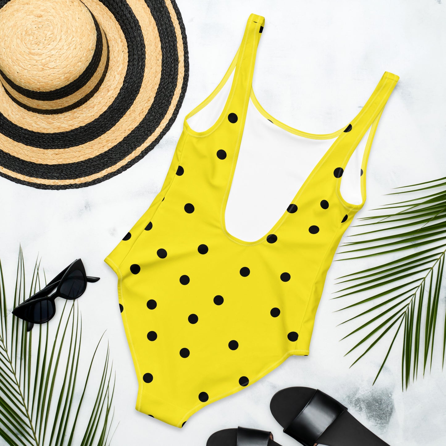 Dot One Piece Swimsuit in Yellow