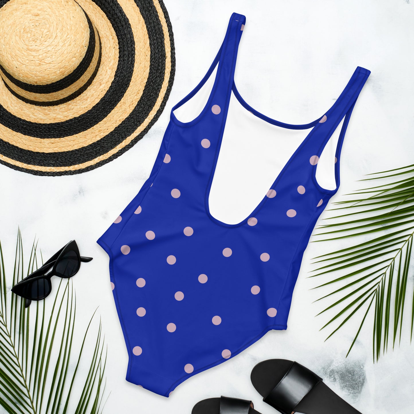 Dot One-Piece Swimsuit in Royal Blue