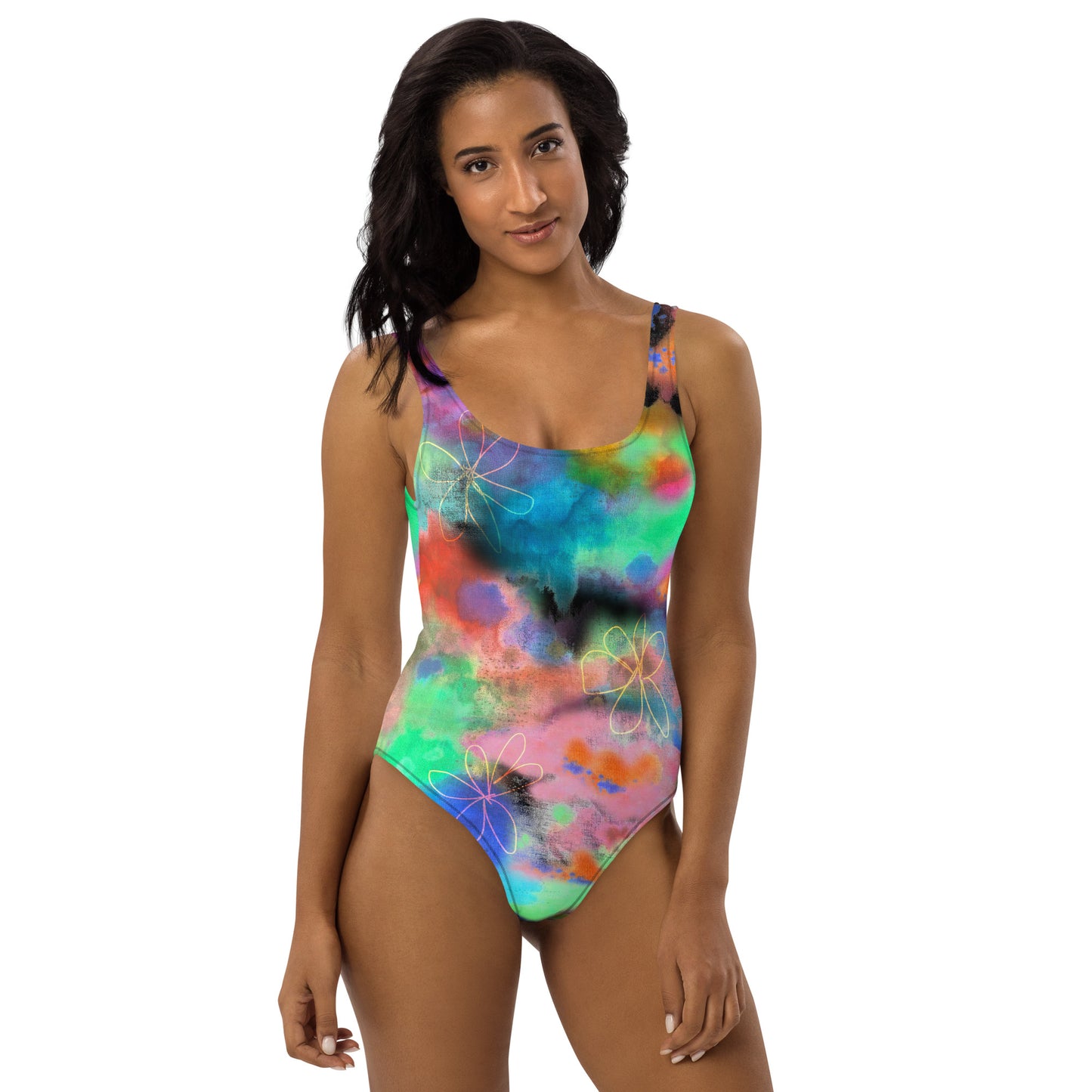 Tie Dye Printed One-Piece Swimsuit